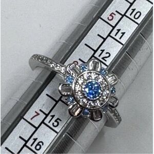 NWT Ryze Party Blue, White Frost CZ .925 Sterling Silver Ring - Size 6